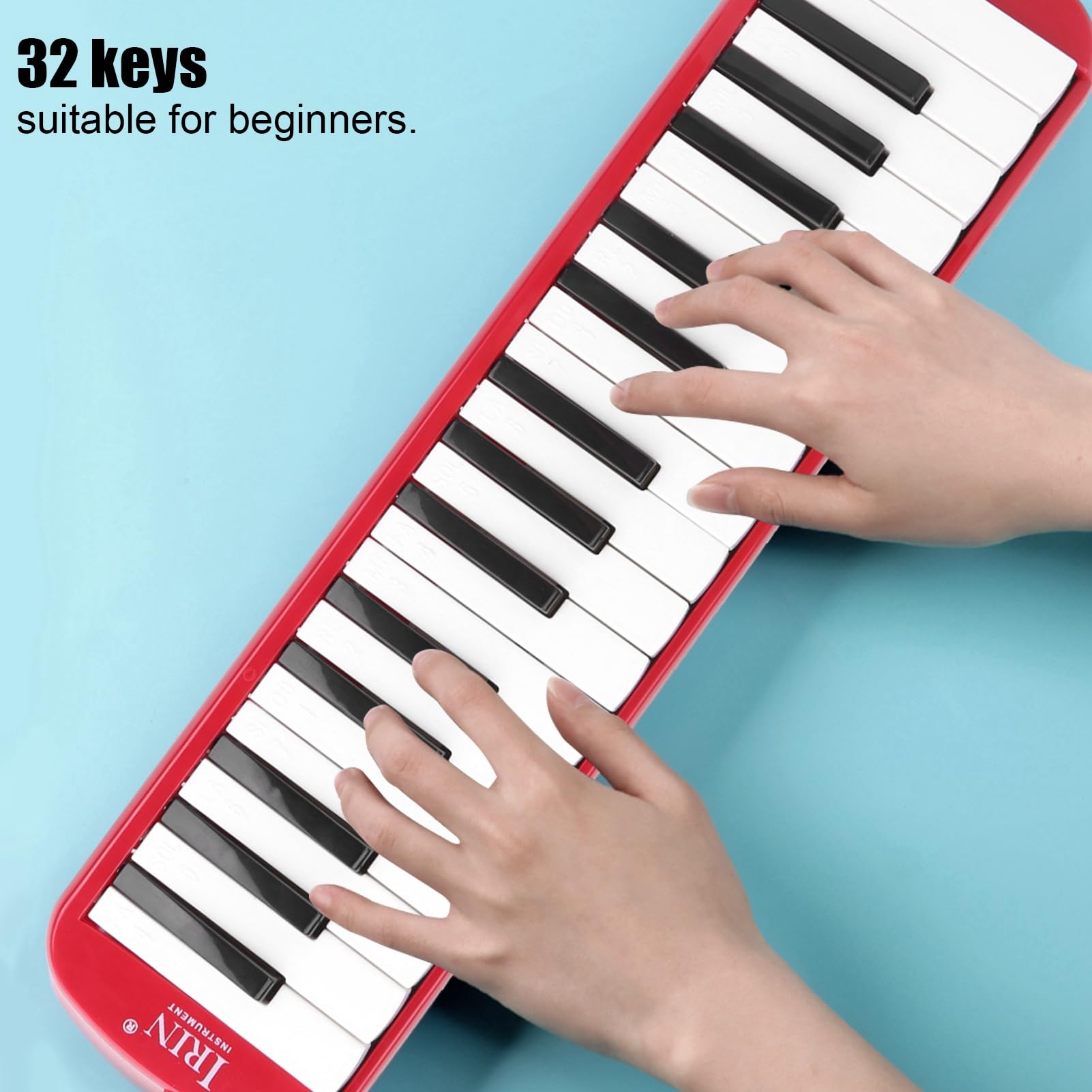 Melodica 32 Tasti Tastiera per Pianoforte Ad Aria sinfonica piano melodica forte Ad Aria, Strumento Musicale per Pianoforte Ad Aria con Borsa per il Trasporto, Bambini e Principianti Rosso Melodicas