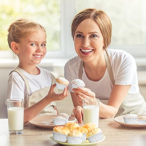 Miniatura 5 de Forros de magdalena blancos de Gifbera - Tazas de hornear estándar de papel sin olor resistentes a la grasa, paquete de 200