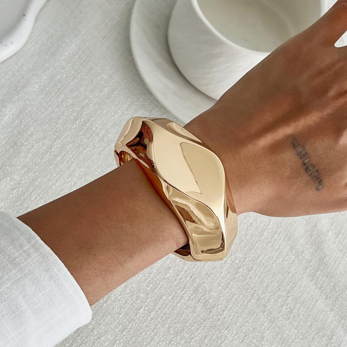 3Pcs Resin Chunky Bangle Bracelets for Women, Beach Colorful Irregular Acrylic Bracelet, Wide Stackable Bangles Vacation Jewelry Set - Image 6