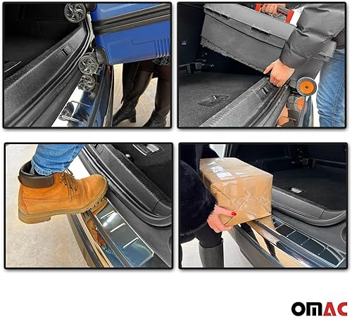 Miniatura 2 de Compatible con Volvo XC90 2016-2022 Protector de umbral de maletero cromado de acero inoxidable  Protector de borde cromado de acero inoxidable