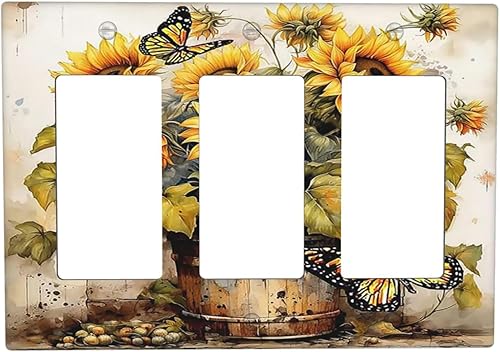 Miniatura 134 de Cubiertas Decorativas de Tomacorrientes Estilo Gótico Cuervo Flores Púrpuras 1 Gang Interruptor de Luz Simple Basculante Placa Cubierta Placas de