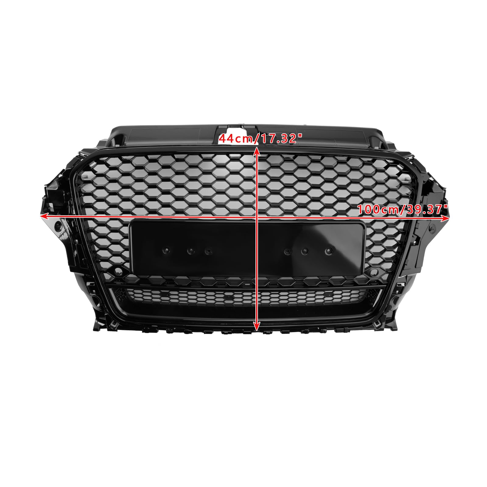Griglia paraurti Anteriore RS3 Style Front Henycomb Bumper Grille Fit for Audi A3 S3 2013-2016 W/Quattro