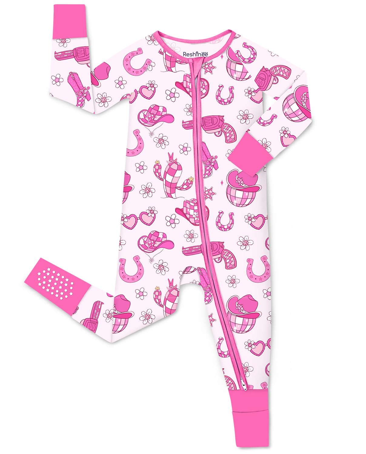 babee Reshinee Viscose Derived from Bamboo Baby Footie Pajamas Convertible Newborn Sleeper for Baby Girl Zipper Onesie 0-24M