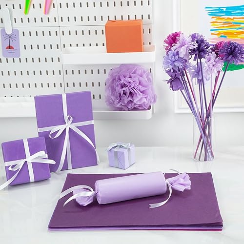Miniatura 5 de Koogel 330 hojas de papel de seda morado, papel de seda de Halloween para bolsas de regalo, 14 x 10 pulgadas, papel de regalo para manualidades,