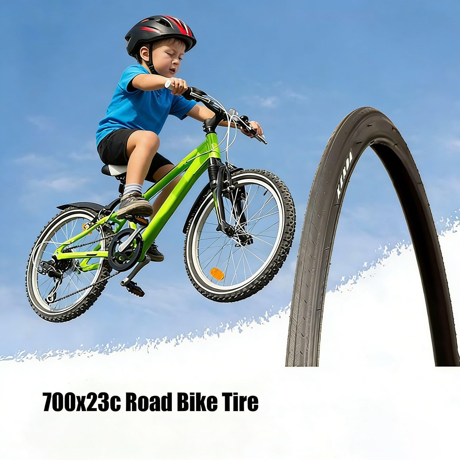 700x23C (23-622) Opony Rowerowe, Odporność na Przebicia i Wybuch, Wysokie Ciśnienie 100 PSI, Trwała Mieszanka do Szosy Wyścigów Turystyki(Red,B Schrader Valve 48mm)