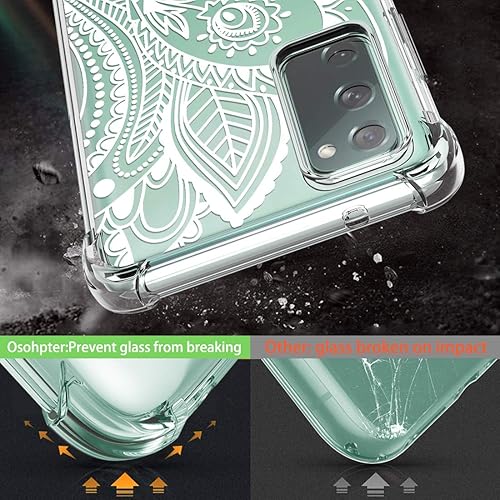 Miniatura 3 de Osophter funda flexible para Samsung Galaxy S20 FE 5G, diseño floral, para niñas y mujeres, absorción de golpes, de goma de poliuretano termoplástico