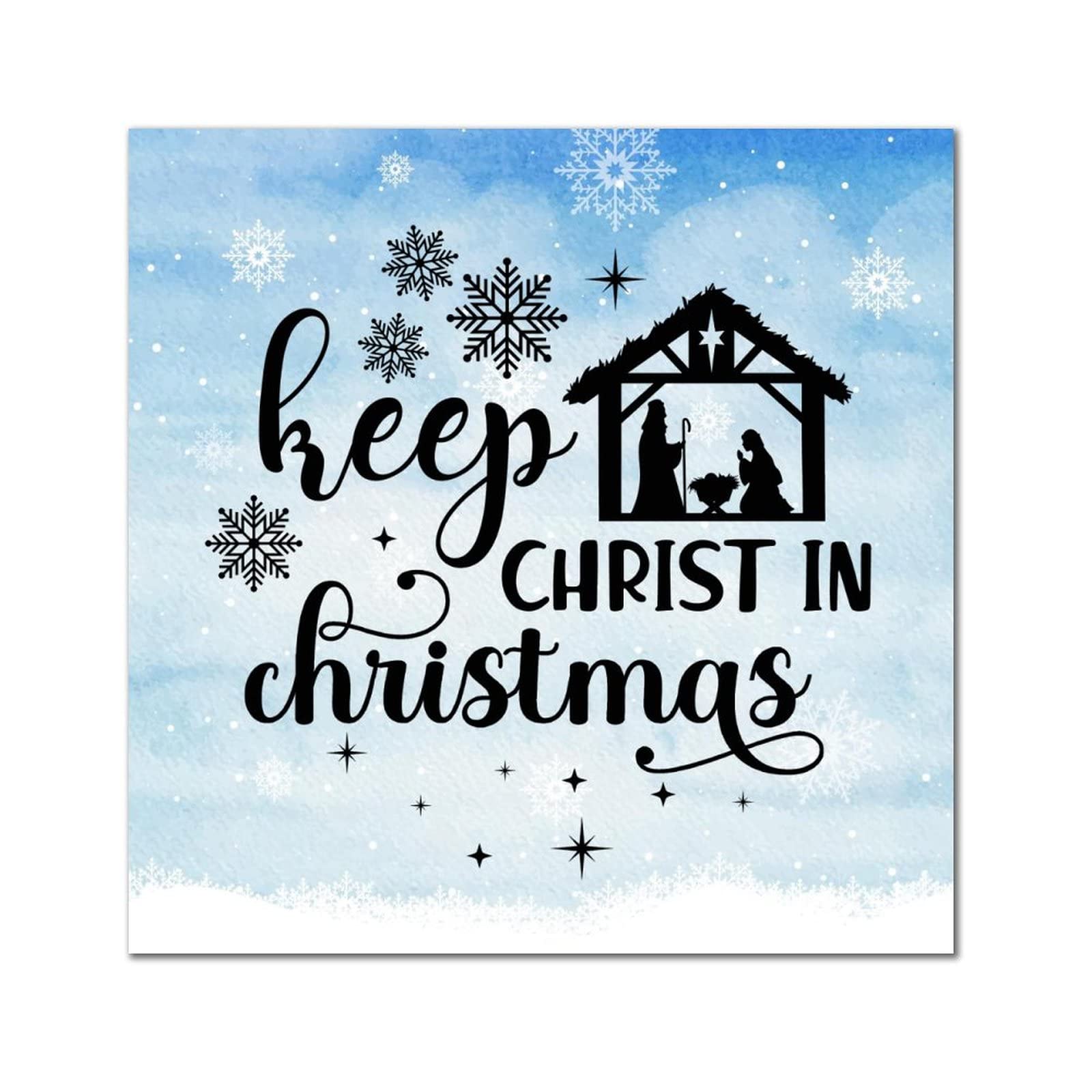 Panneau mural bois Keep Christ in Christmas déco rustique maison bar