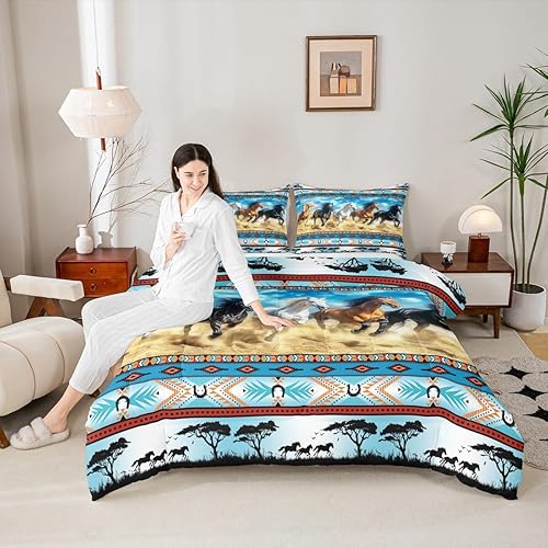 Miniatura 26 de Feelyou - Juego de edredón retro hippie con flores, tamaño King, para niños, con diseño de plantas florales botánicas de los 60 y 70, edredón Multi