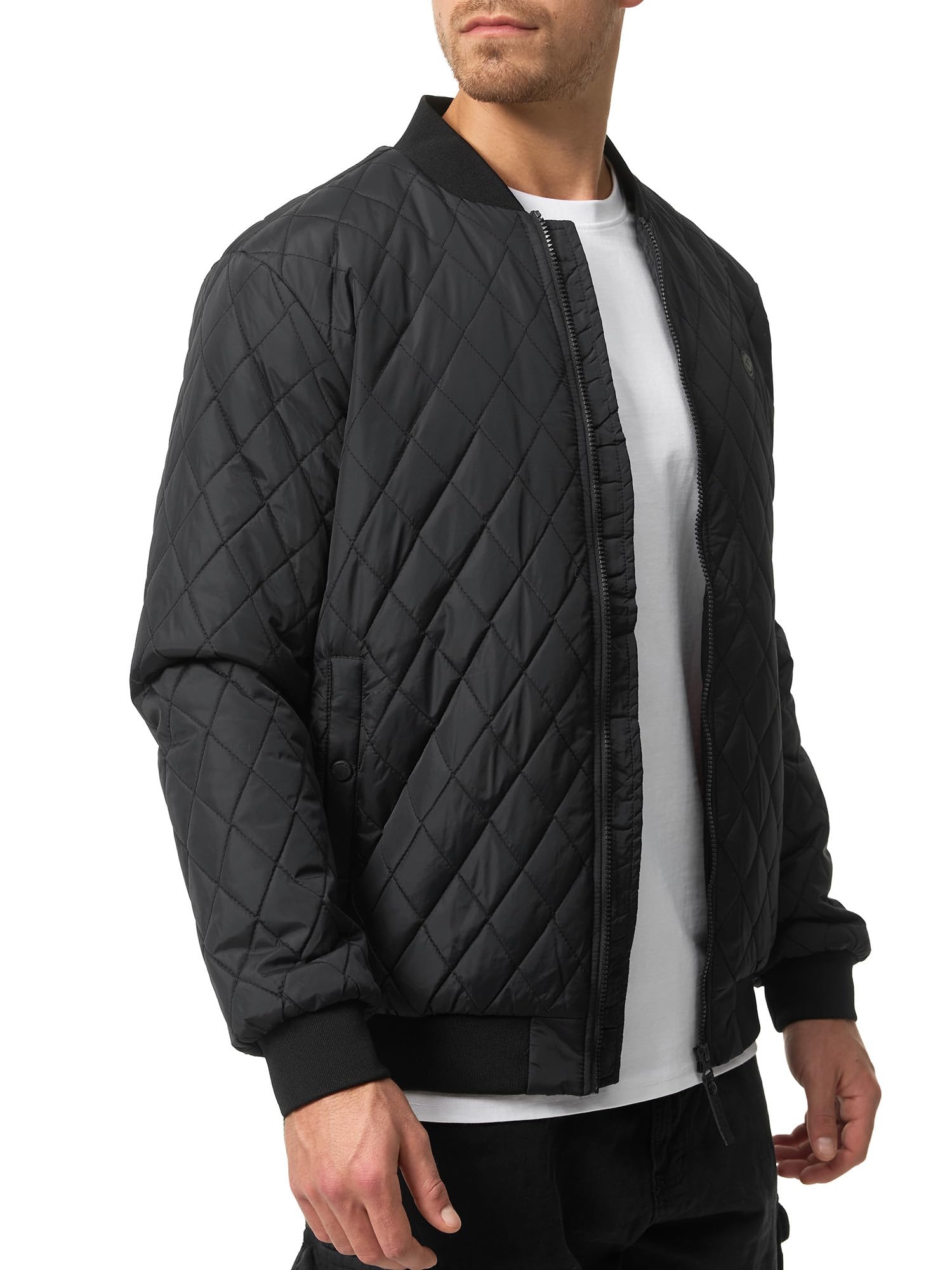 Indicode Herren Novak Bomberjacke Steppjacke Daunen-Optik mit Stehkragen