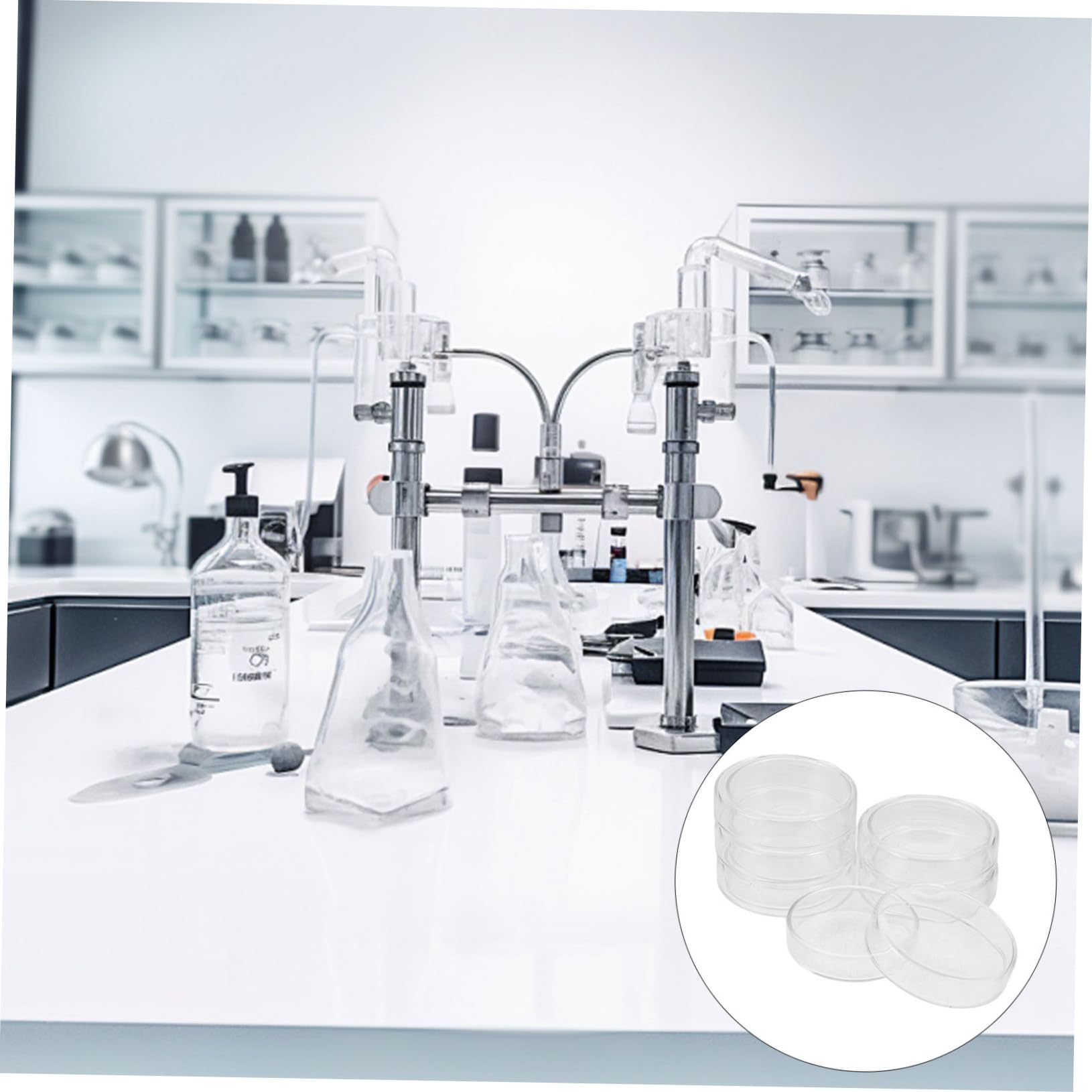 Alipis 6pezzi Piastre di Petri in Vetro Trasparente per Laboratorio con Coperchi per Colture Cellulari e Tessuti Resistenti alle Alte Temperature e Riutilizzabili