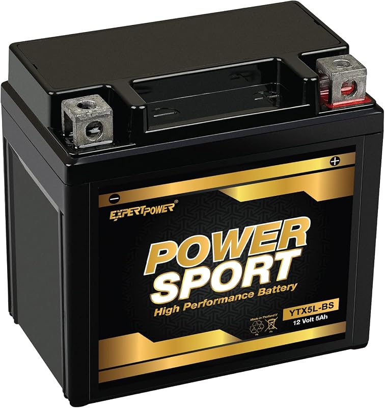 YTX5L-BS SLA AGM Motorcycle Battery 12V 5Ah, 125 CCA OEM Fit | Scooter & ATV Battery Predator, Sportsman, Outlaw, YFM90R Raptor Compatible Replacement for CT5L-BS Powersports Batteries