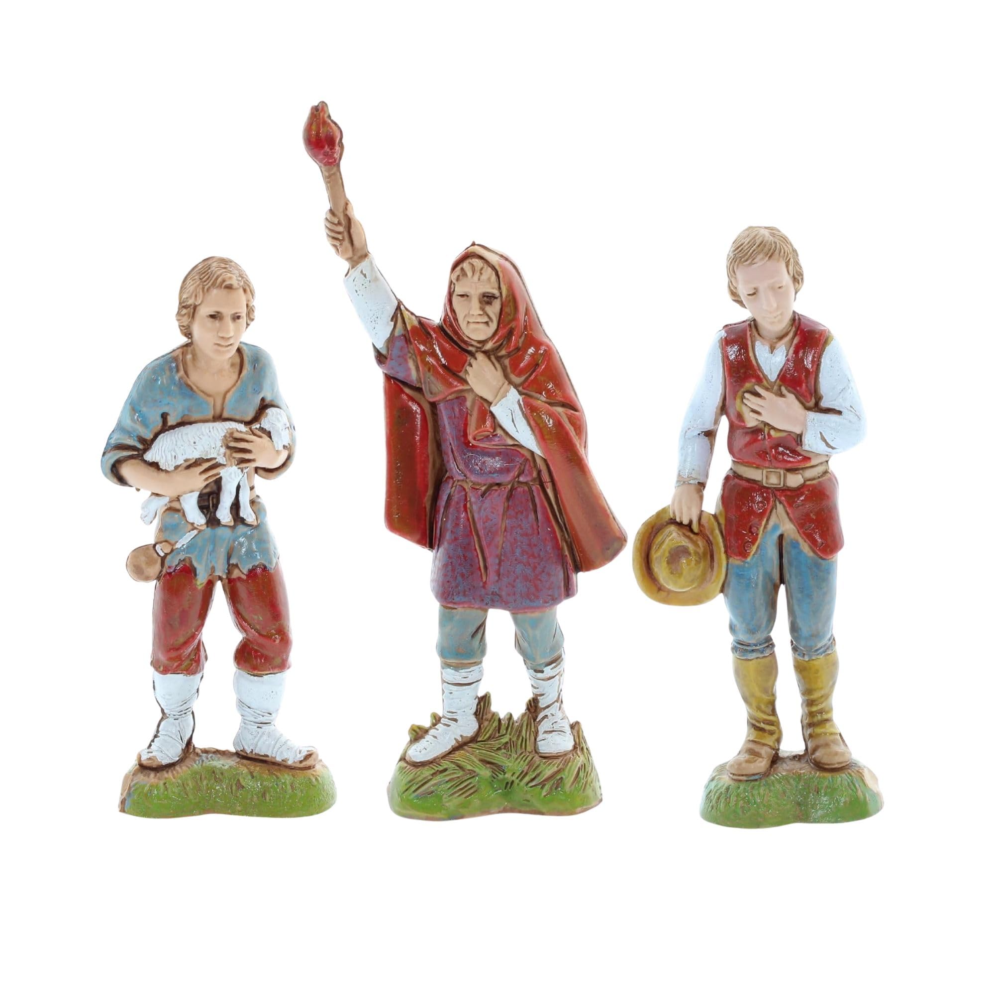 Moranduzzo Set 12 Figuren der Heiligen Familie für 10 cm Krippe – Standard 10 – Maßstab 1:20 – Unzerstörbare Figuren, Handbemalt, Bildhauer M. Landi, Made in Italy