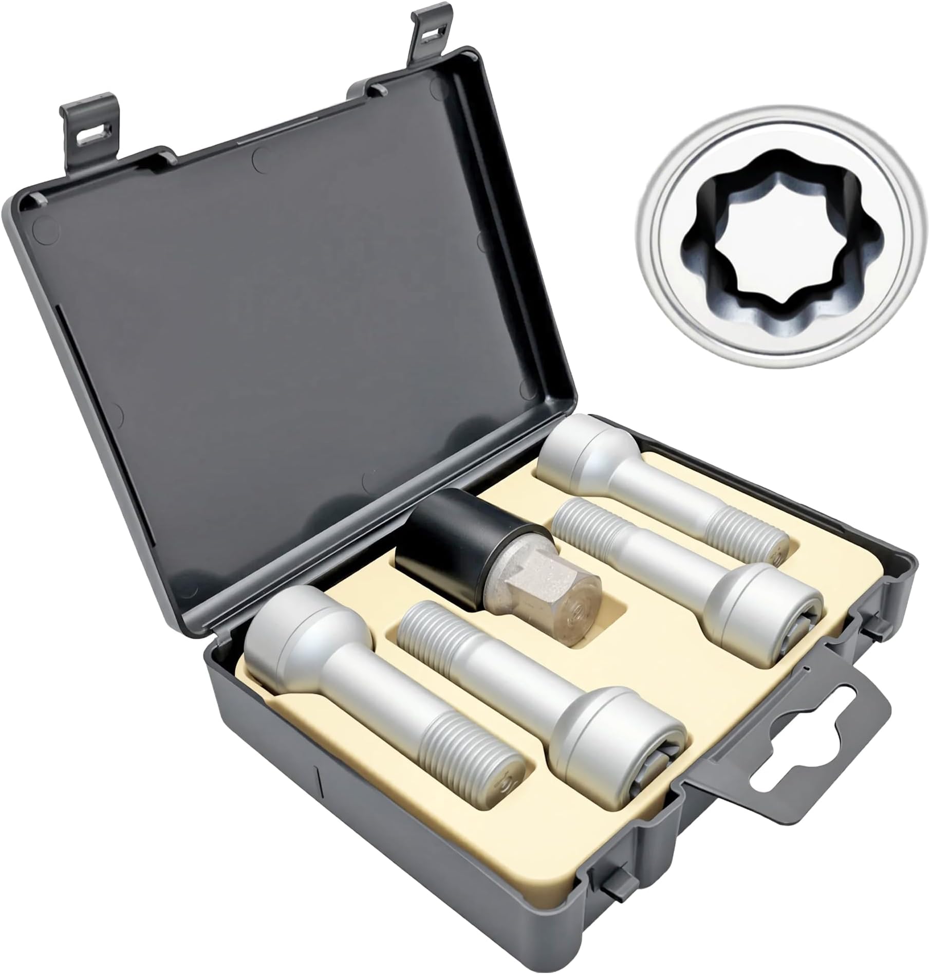 Wheel Lock Bolt Nut Set M14 X 1.5 X 45 Compatible with Mercedes-Benz AMG C300 E300 E350 S450 GLC300 CLS450 C43 C63 GLC43 S63 S65 G M R,301 Pattern Rim Anti Theft Lug Nuts Replace 0019901707