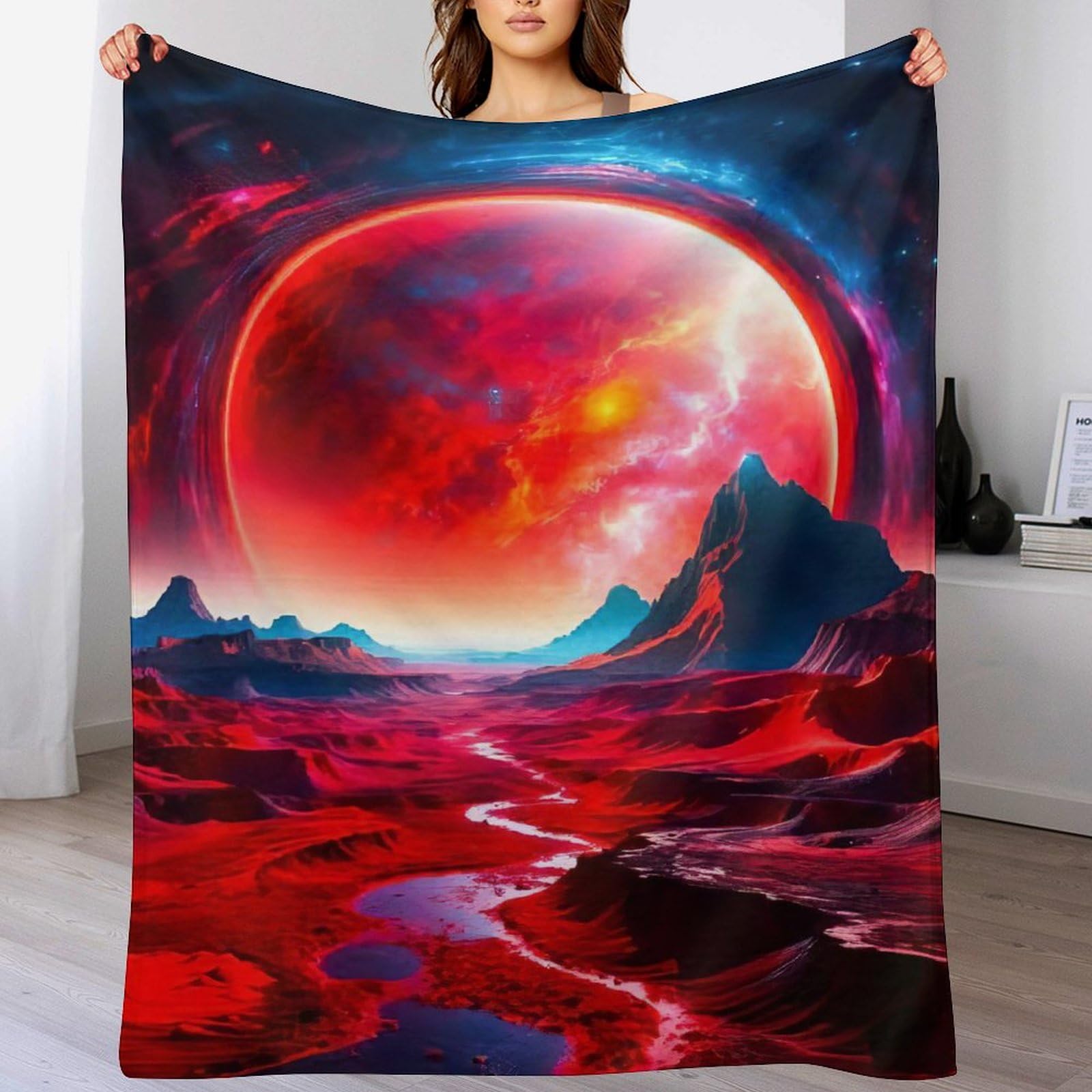 Couverture Polaire Aura maléfique en Flannel Douce pour Canapé et Lit 130x150cm