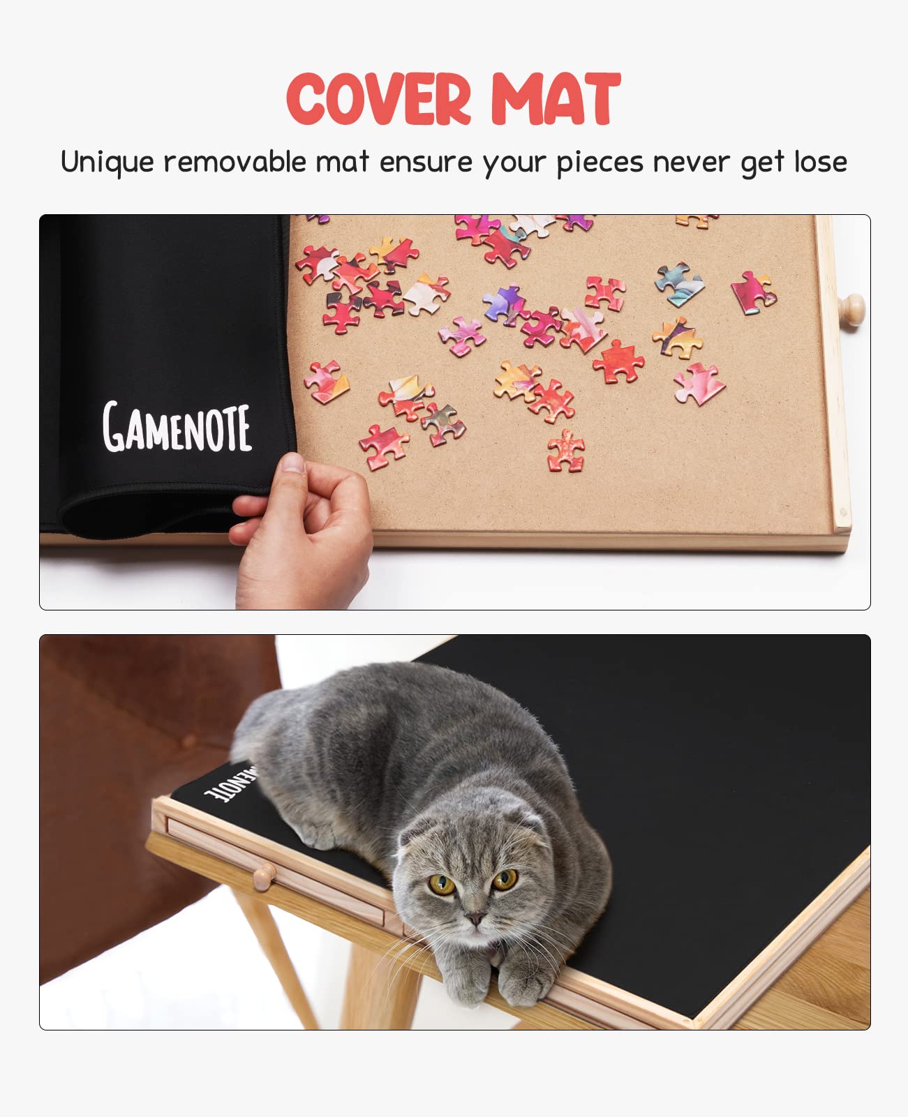 Gamenote Jigsaw Puzzle Board with Cover Mat Portable Large Puzzle