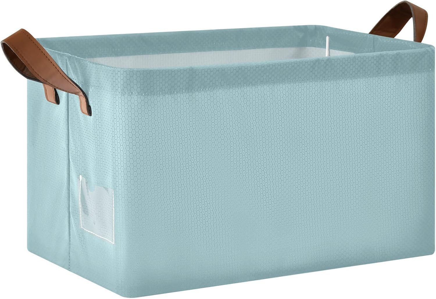 Sky Blue 2 Pack Fabric Storage Bins for Shelves Collapsible Cube Storage Bin Basket Storage Cubes with Handle Under The Bed Storage Bins for Office Closet Home Clothes