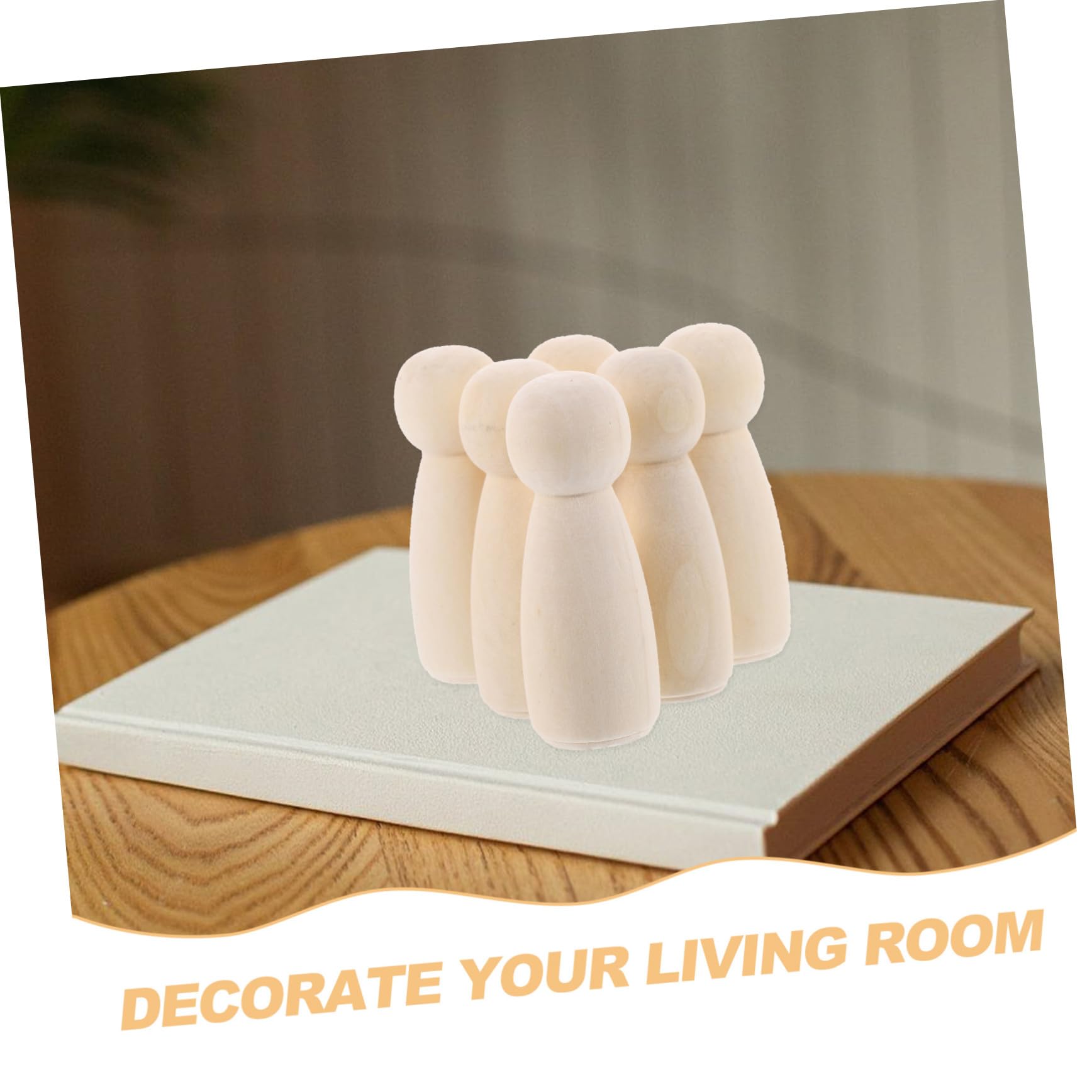 Beaupretty 50pcs Poupées en Bois à Peindre Personnages Non Finition pour Décoration DIY Art Créatif
