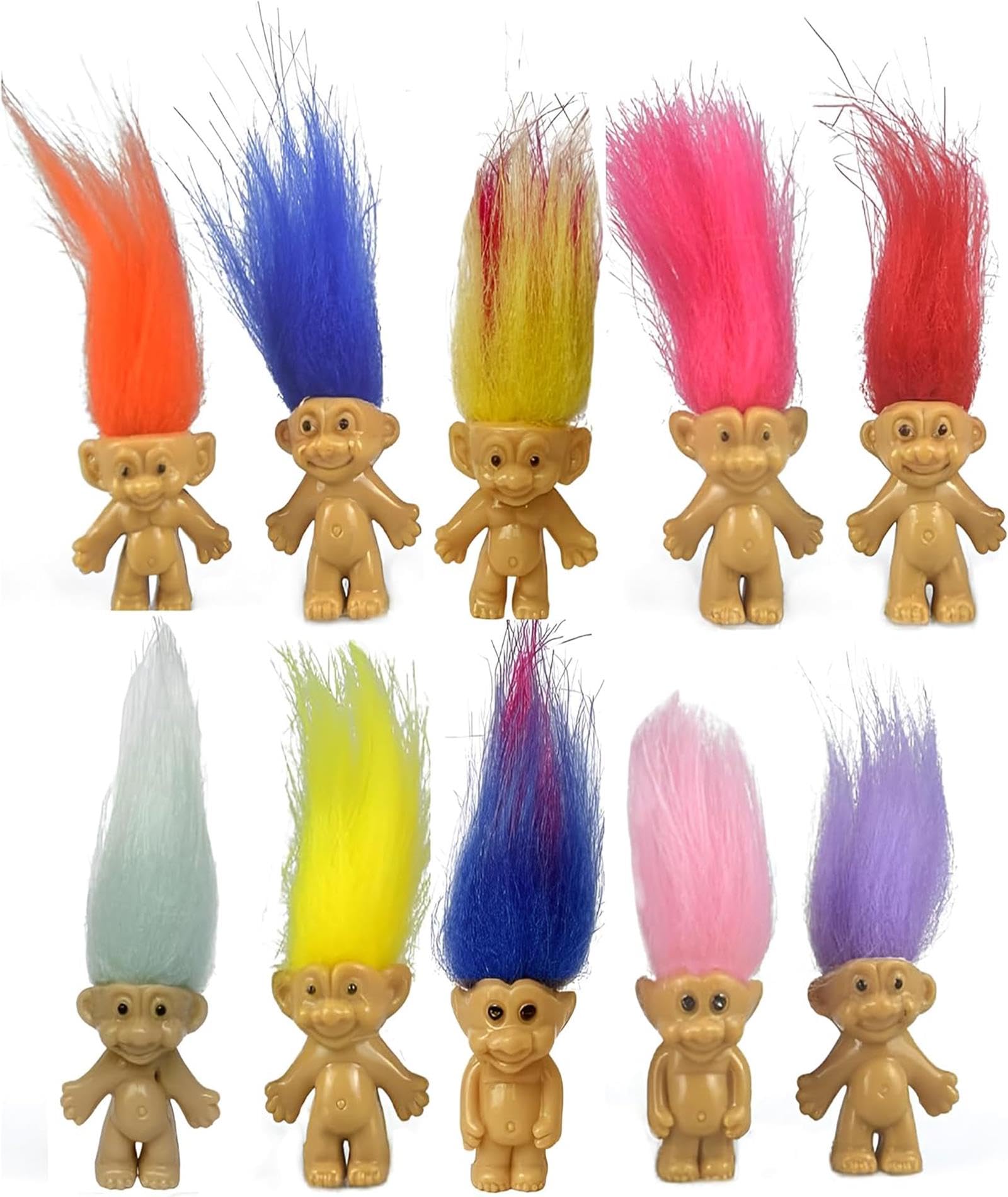 10PCS Mini Dolls, Assorted Hair Colors Vintage Action Figures 1.2" Adorable Cake Toppers, Cute Little Guys for Collection, Crafts & Party Favors-image-2