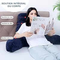 INFANZIA Sötétkék Memóriahabos Olvasópárna Karfával Ergonomikus Támogatás Kanapéhoz és Ágyhoz 3