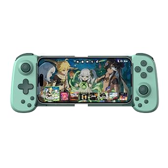 Joso Mobile Gaming Controller for iPhone & Android - Wireless Gamepad with Hall Joysticks, Turbo, Ergonomic Grip, Case Friendly for Gamers Present, Green