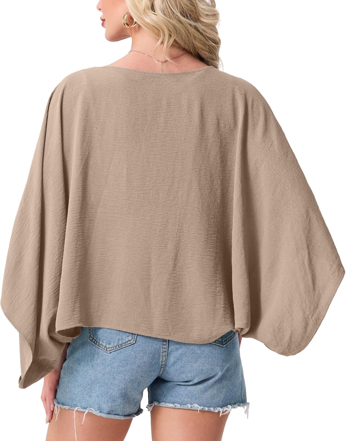 GRECERELLE Women's Summer Lightweight Cardigan Open Front Casual Loose Cropped Kimono Cover Ups - Image 6