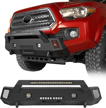 Tacoma HR II Stubby Front Bumper Textured Black Steel Compatible with Toyota Tacoma 3rd Gen 2016-2023 Pickup Trucks