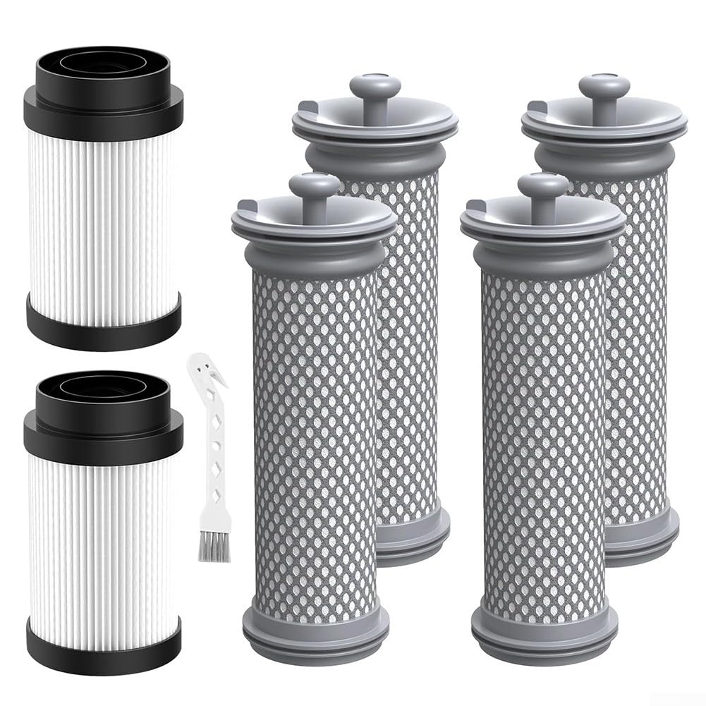 Filtri di Ricambio Per Tineco Pure-One S15, S15 Essentials, S15 Pet, S15 Pet EX Aspirapolvere Senza Fili (2 Prefiltri, 4 Postfiltri, 1 Spazzola di Pulizia)