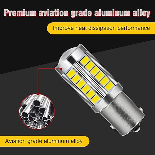 Miniatura 3 de QODOLSI 4 señales de giro LED, bombilla de freno de 6500 K, 800 lúmenes de repuesto de luces traseras automotrices, luces direccionales de aluminio,