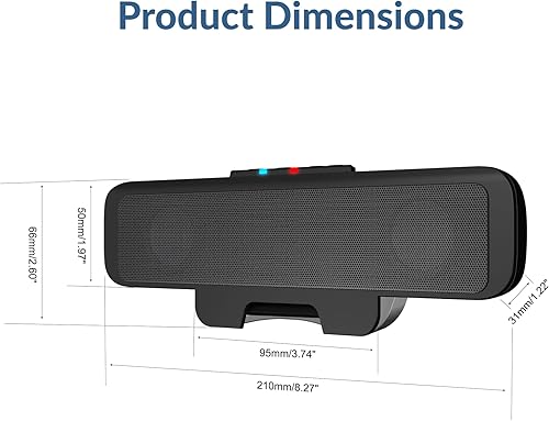 Miniatura 9 de Cyber Acoustics Barra de altavoz USB y Bluetooth (CA-2890BT) altavoz alimentado por USB con altavoz para PC y Bluetooth para conectarse
