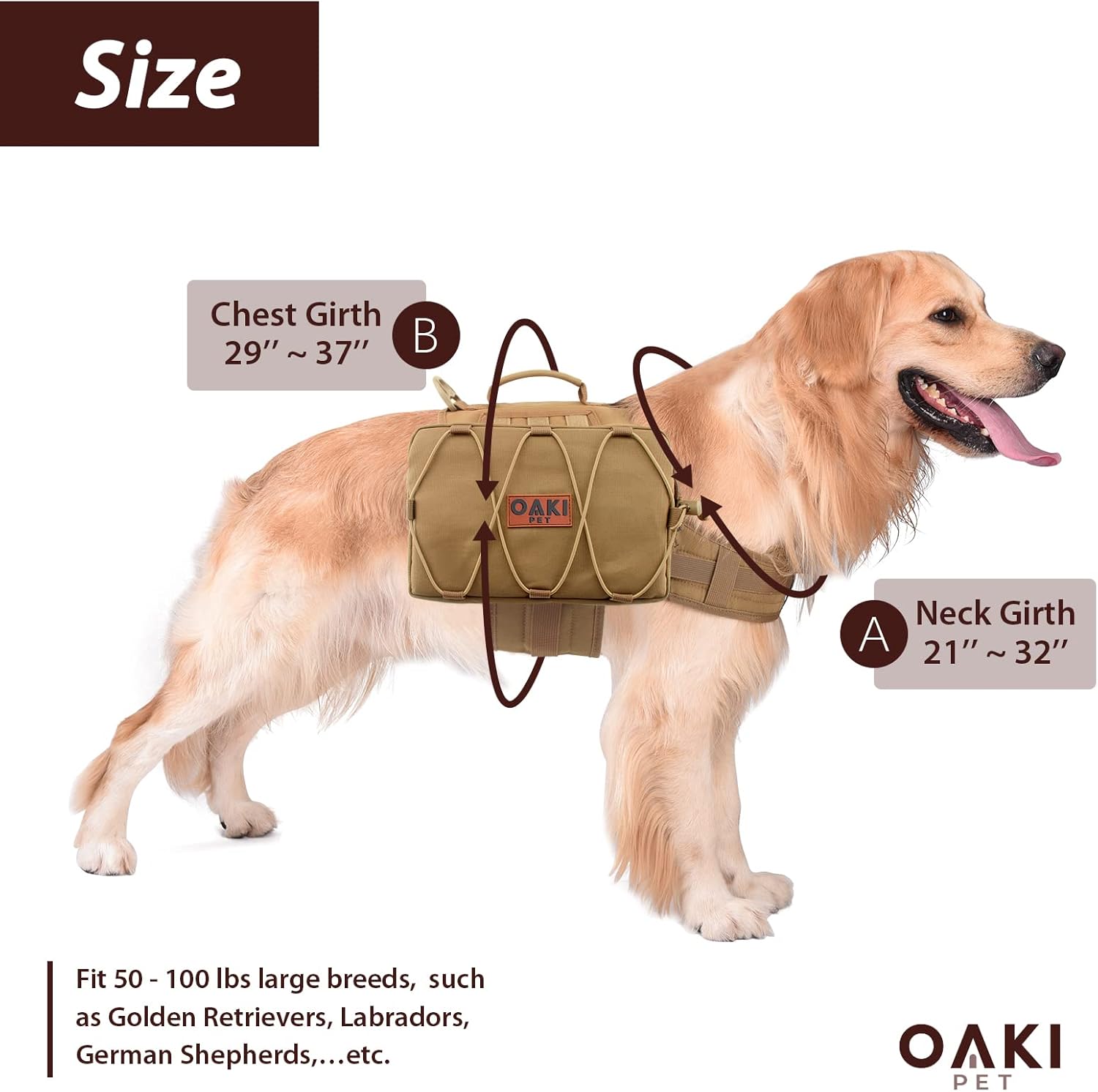 Dog Saddle Bag - Backpack for Dogs to Wear - Dog Backpack Harness for Hiking - Camping Gear with Side Pockets for Supplies and Accessories - K9 Backpack for Large and Medium Dogs : Pet Supplies