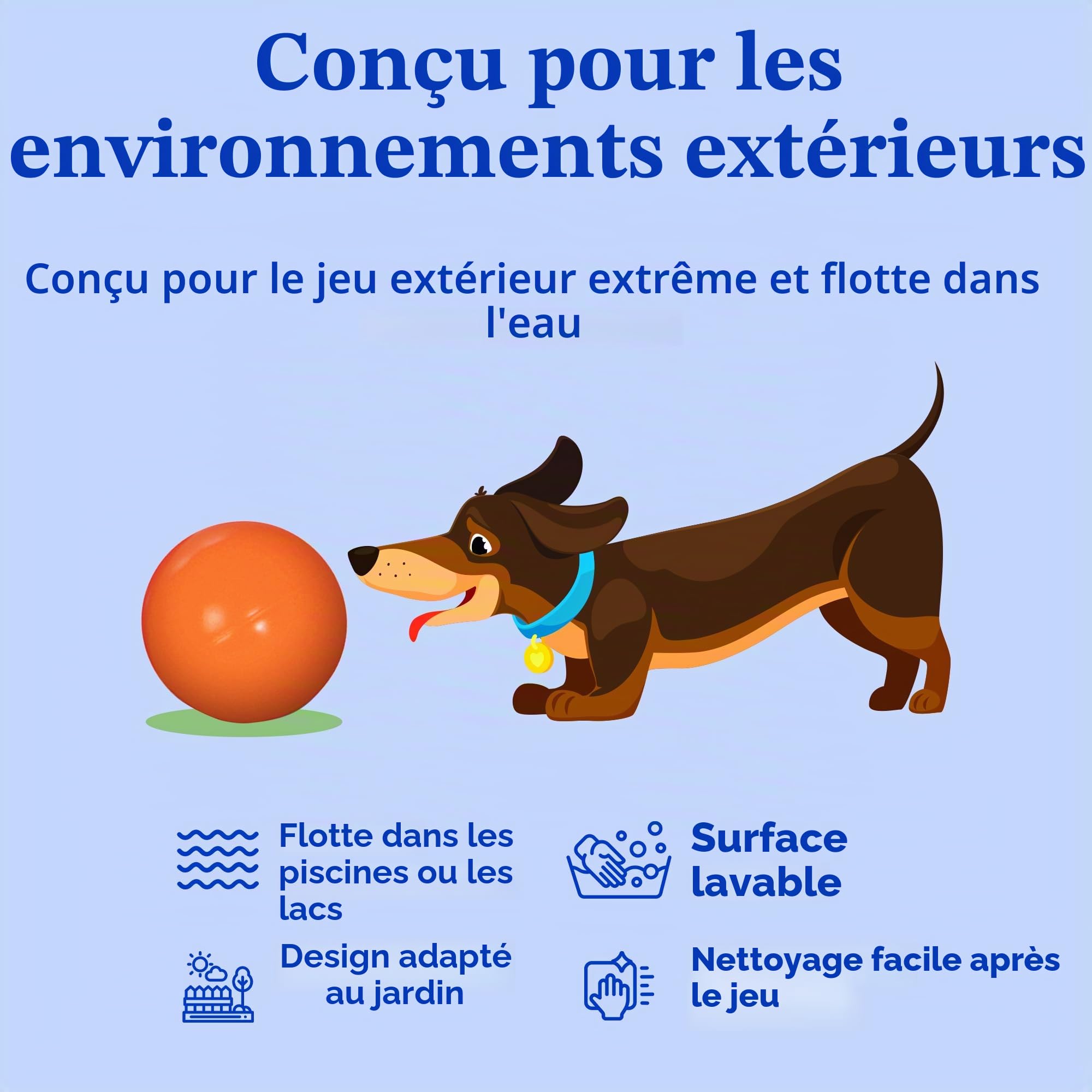 Doggie Dooley Balle pratiquement Indestructible pour Chiens, 35,6 cm (Les Couleurs Peuvent Varier