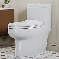 Vista 11 de HOROW HR-ST076WD Inodoro alargado de doble descarga con asiento de cierre suave, suministro de alta eficiencia, inodoro de baño estándar de 12