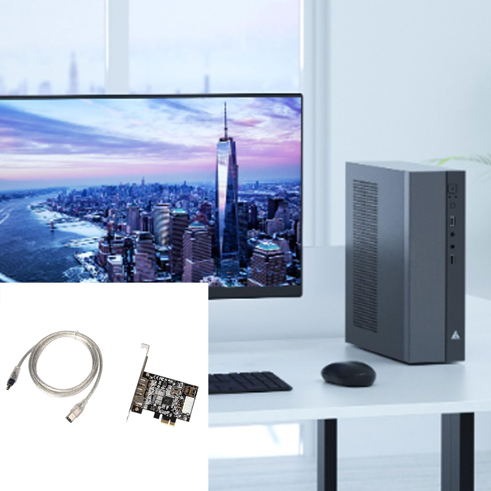 Ldbuejiaja 1394 Expansion Card 1x 6Pin 2X 9Pin 1394 PCIE 1X to IEEE 1394 Video Adapter Controller Firewire Card for Desktop PC High Speed Data Transfer, With Cable