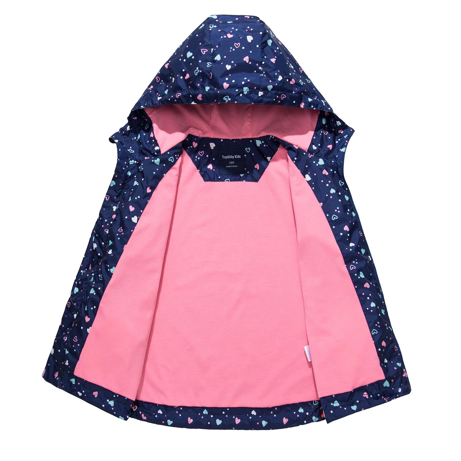 Veste de pluie imperméable à capuche pour filles, manteau de pluie léger doublé de coton pour enfants, 4 à 12 ans