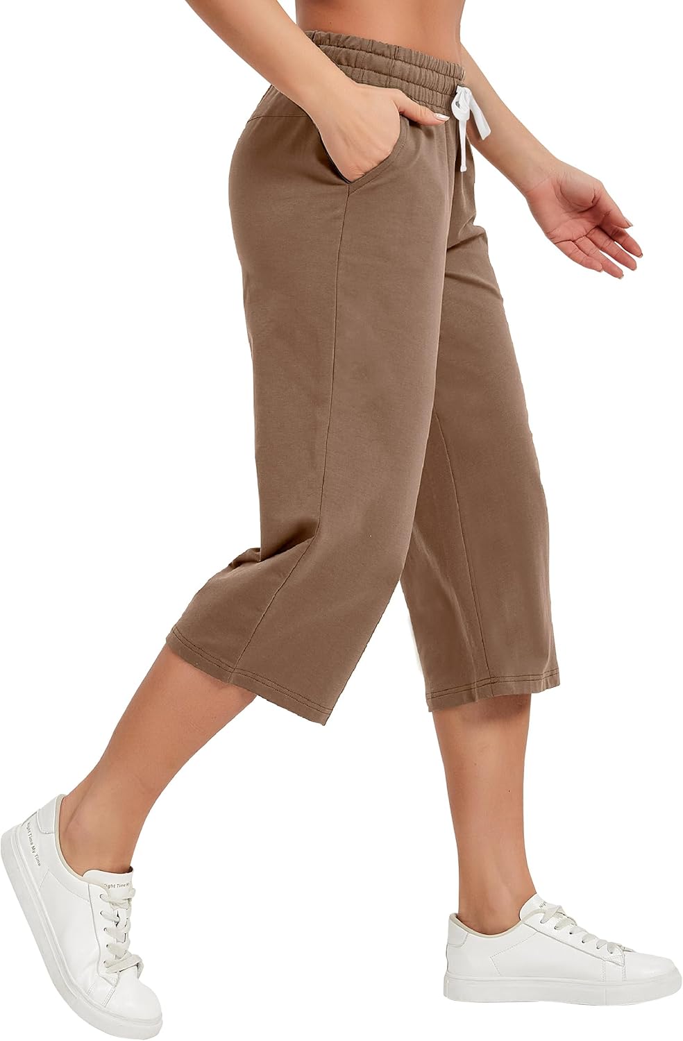 SPECIALMAGIC Women Capri Pants Cotton Yoga Wide Leg Pajama Pants Capris Sweatpants Sports - Image 3