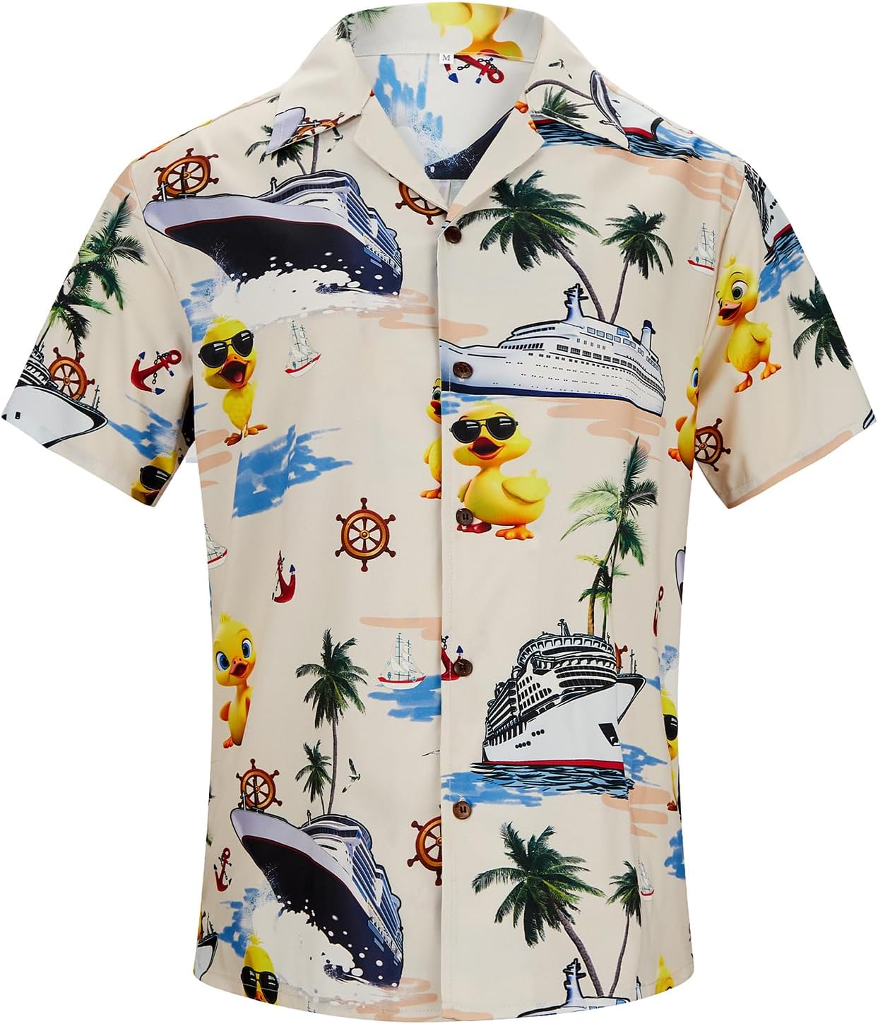 Mens Hawaiian Shirt Floral Print Aloha Novelty Button Down Shirts Casual Short Sleeve Beachwear for Men