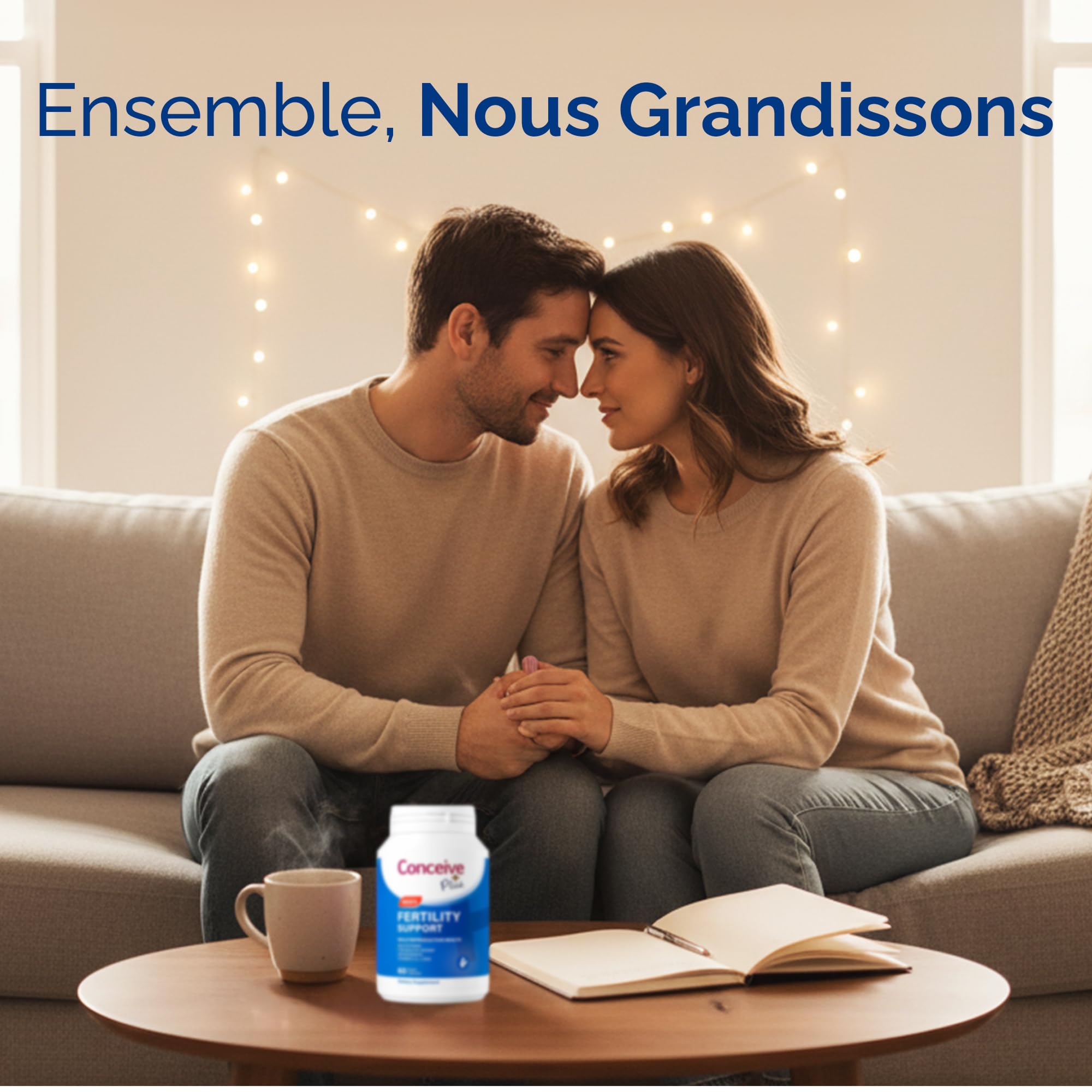 Conceive Plus Vitamines de fertilité pour homme - Stimule la testostérone, augmente la production de sperme - Zinc, folate, racine de Maca, sélénium, pilules - 60 capsules végétariennes