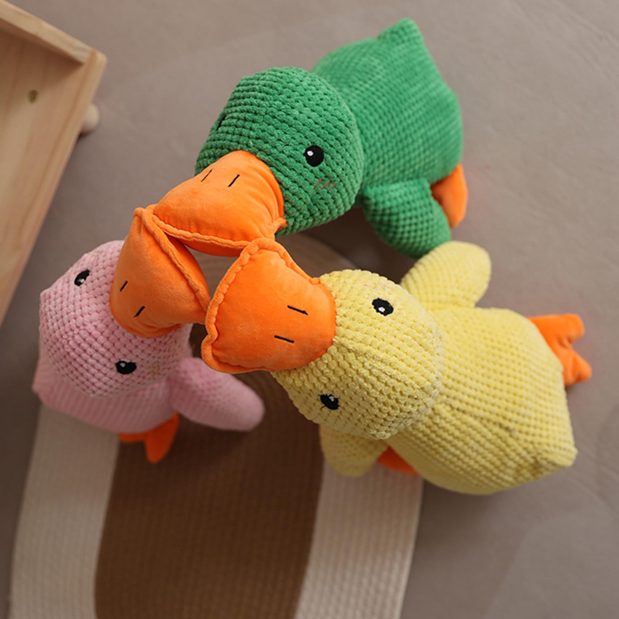 Anti Stress Ente, Anti Stress Ente Hund, Anti Stress Ente Für Hunde, Hundespielzeug Ente, Beruhigungsente Für Hunde (Gelb+Rosa,L)