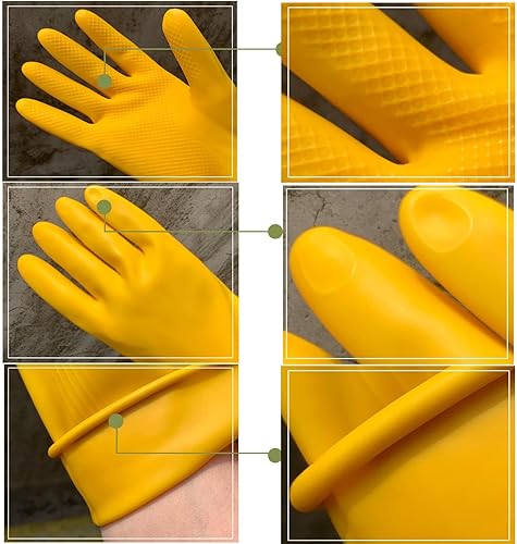 Miniatura 4 de 8 pares de guantes reutilizables para lavar platos de cocina, baño, guantes de limpieza de jardín, guantes de goma antideslizantes impermeables para