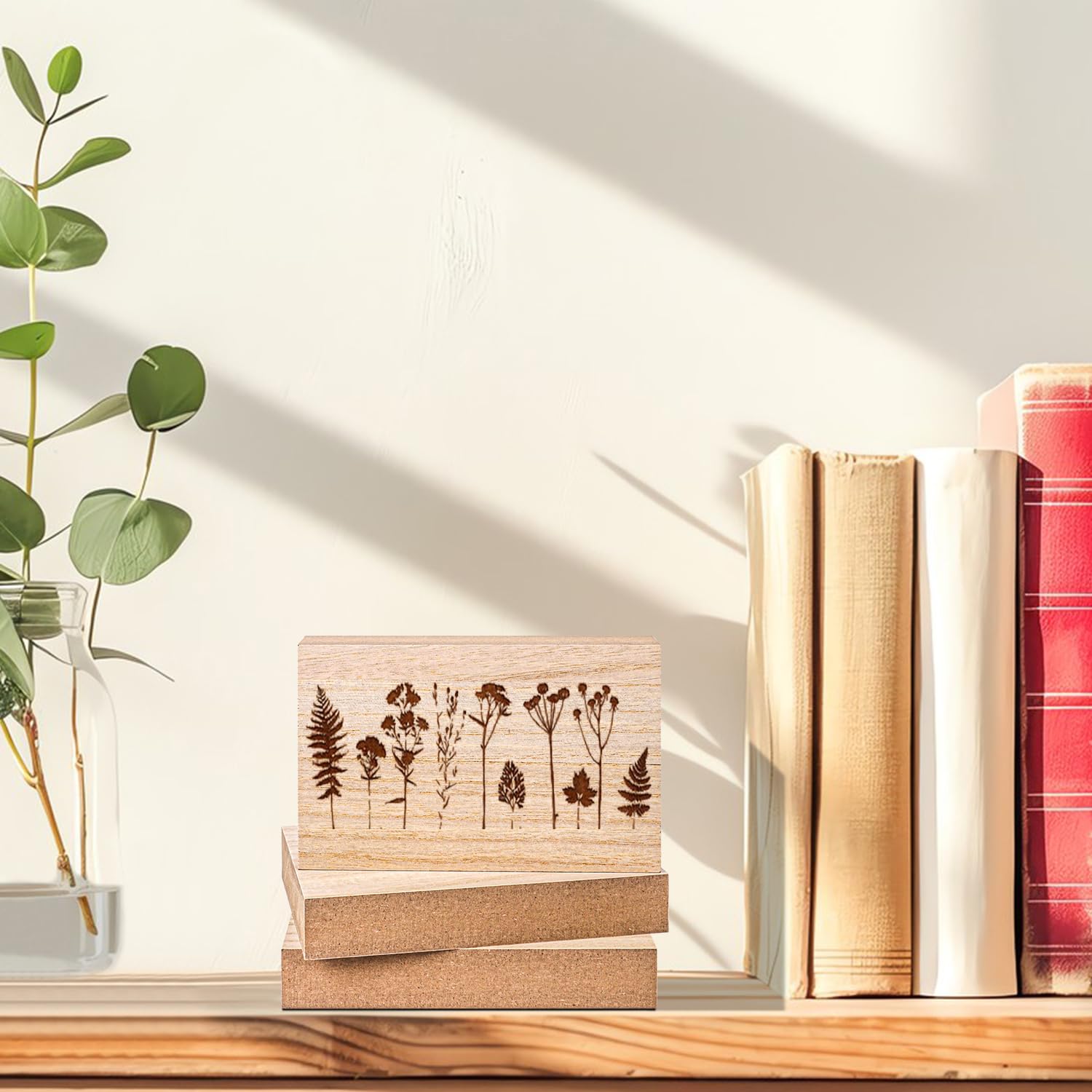 Paquete de 10 bloques rectangulares de madera MDF sin acabar, bloques de madera de 3.9 x 5.9 pulgadas para manualidades, proyectos de bricolaje y decoración personalizada