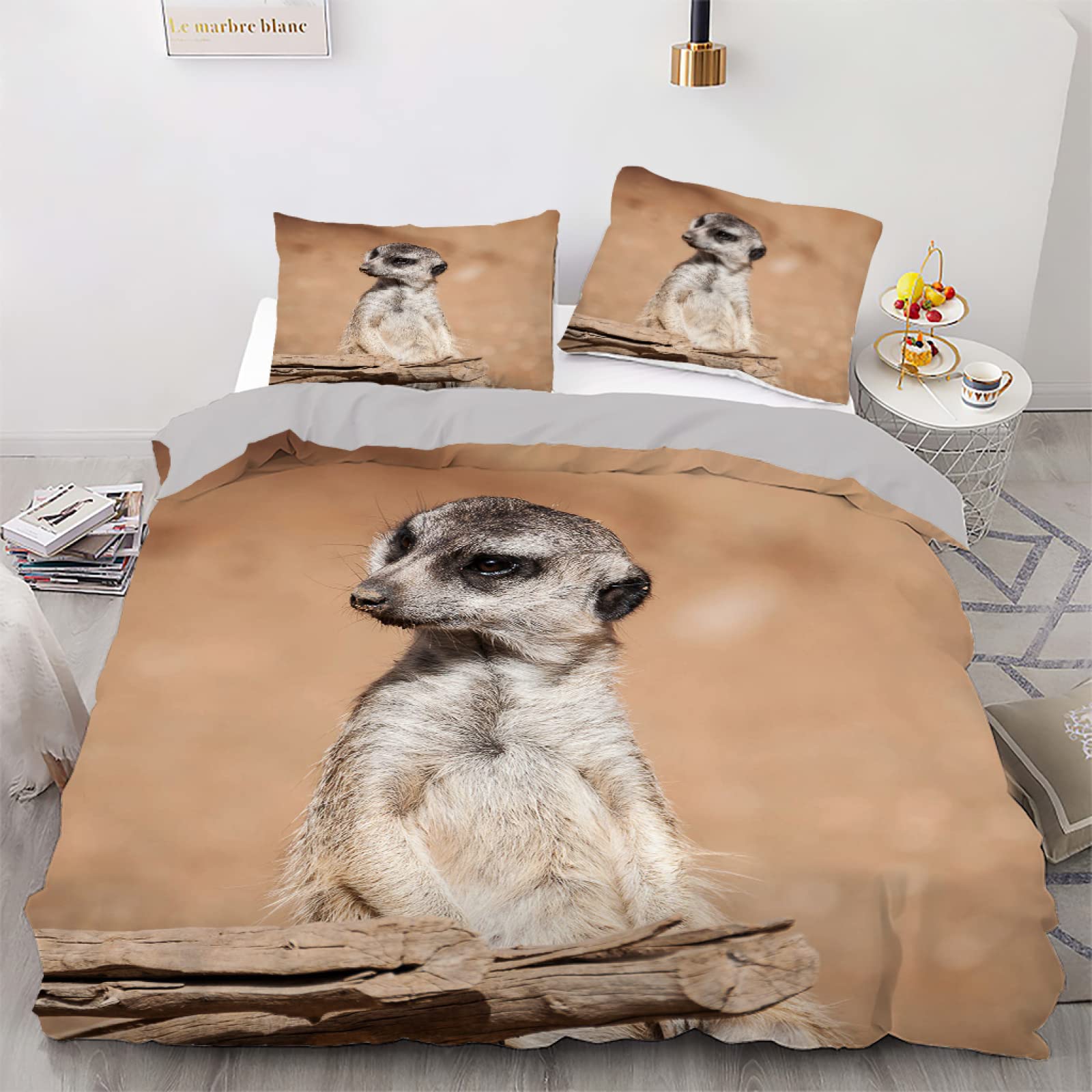 Parure de lit 90x190 en fibre superfine douce housse couette rat