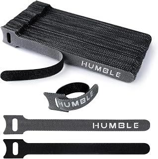 HUMBLE Cable Organiser, Efficient Cord Management System for PC, TV, Home Theater, Speaker & Cables, Reusable Cable Organizer for Desk, WFH Accessories, Reusable Cable Ties Strap (Pack of 50)