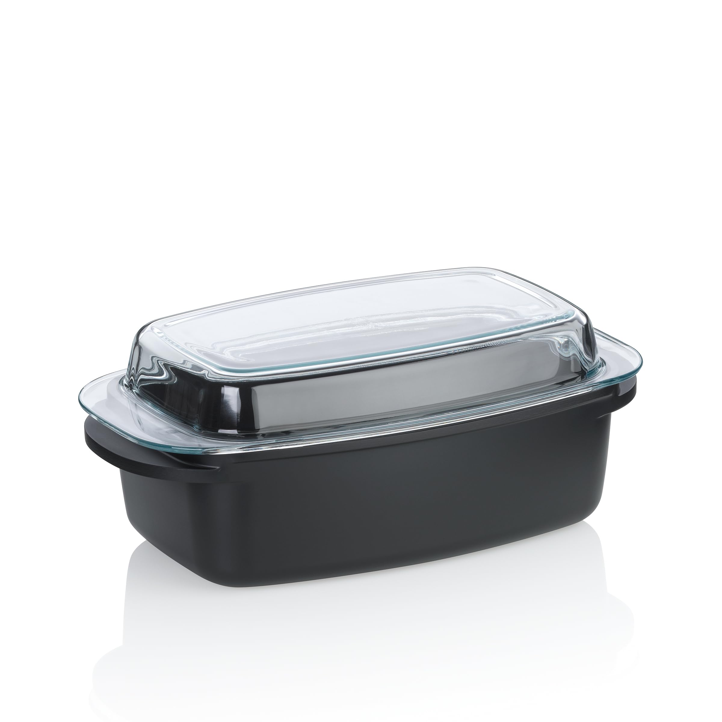 kela tegame con coperchio 4,5 litri ATURA, tegame rettangolare adatto all'induzione, pentola adatta al forno, alluminio pressofuso con rivestimento ceramico, senza PFAS