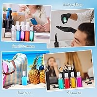 Vista 5 de Domensi 24 recipientes de plástico para botellas con tapa de disco, botellas de viaje, reutilizables, vacíos, para artículos de tocador, botellas