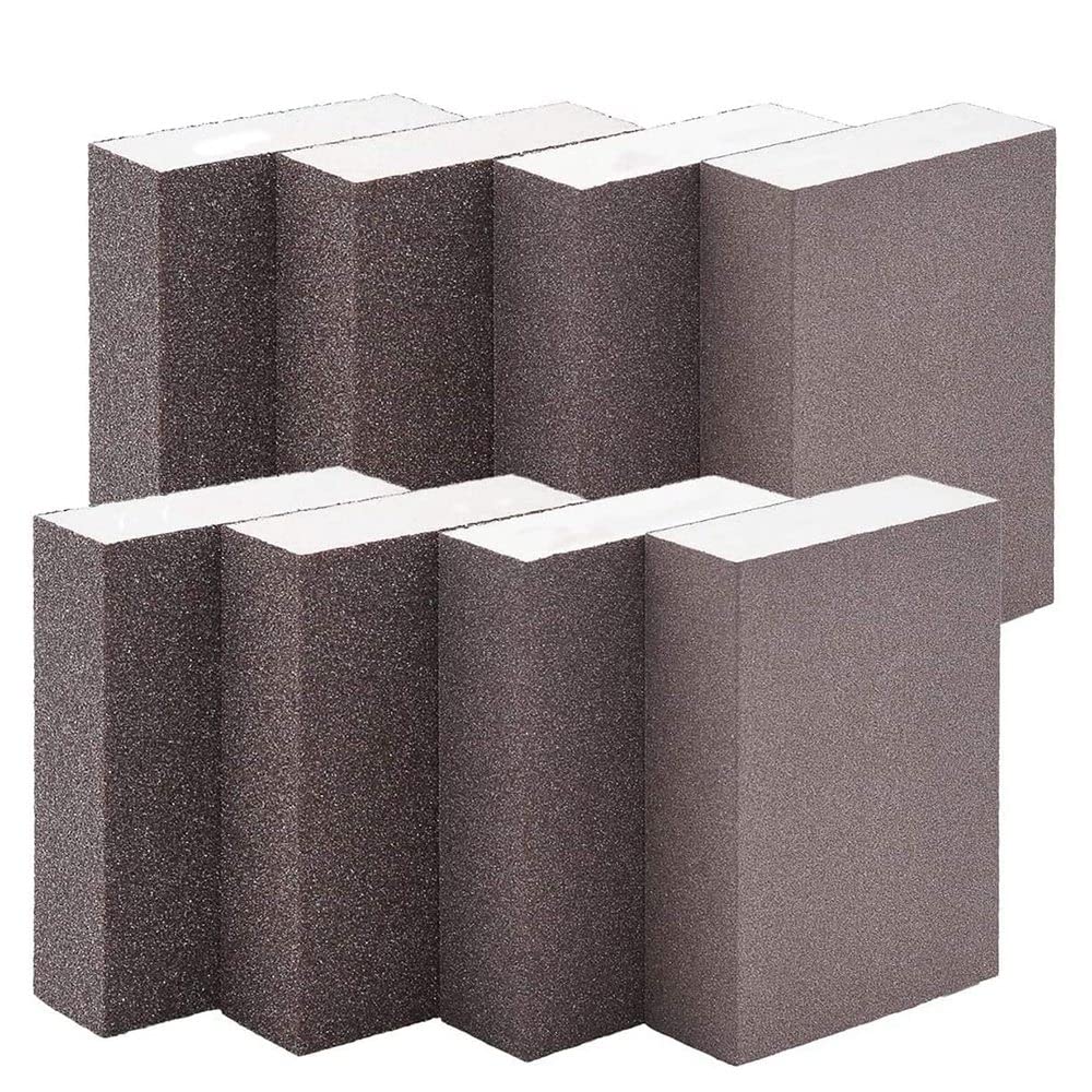 Histeaa Brown 8Pack Sanding Sponges Coarse Fine Sanding Blocks In 60-220 Grits Sand Foam Sandpaper For Metal Wood Polish
