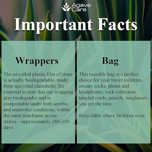 Miniatura 7 de Agave biodegradable straws made with agave fibers- A natural environmental friendly option compostable, healthier, safer, and reusable eco-friendly