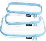 YQBRAO Clear Hard Shell Organizer Set, 3-Pack, Gray | Large, medium & small rigid PET organizers for office, travel, electronics and everyday organization