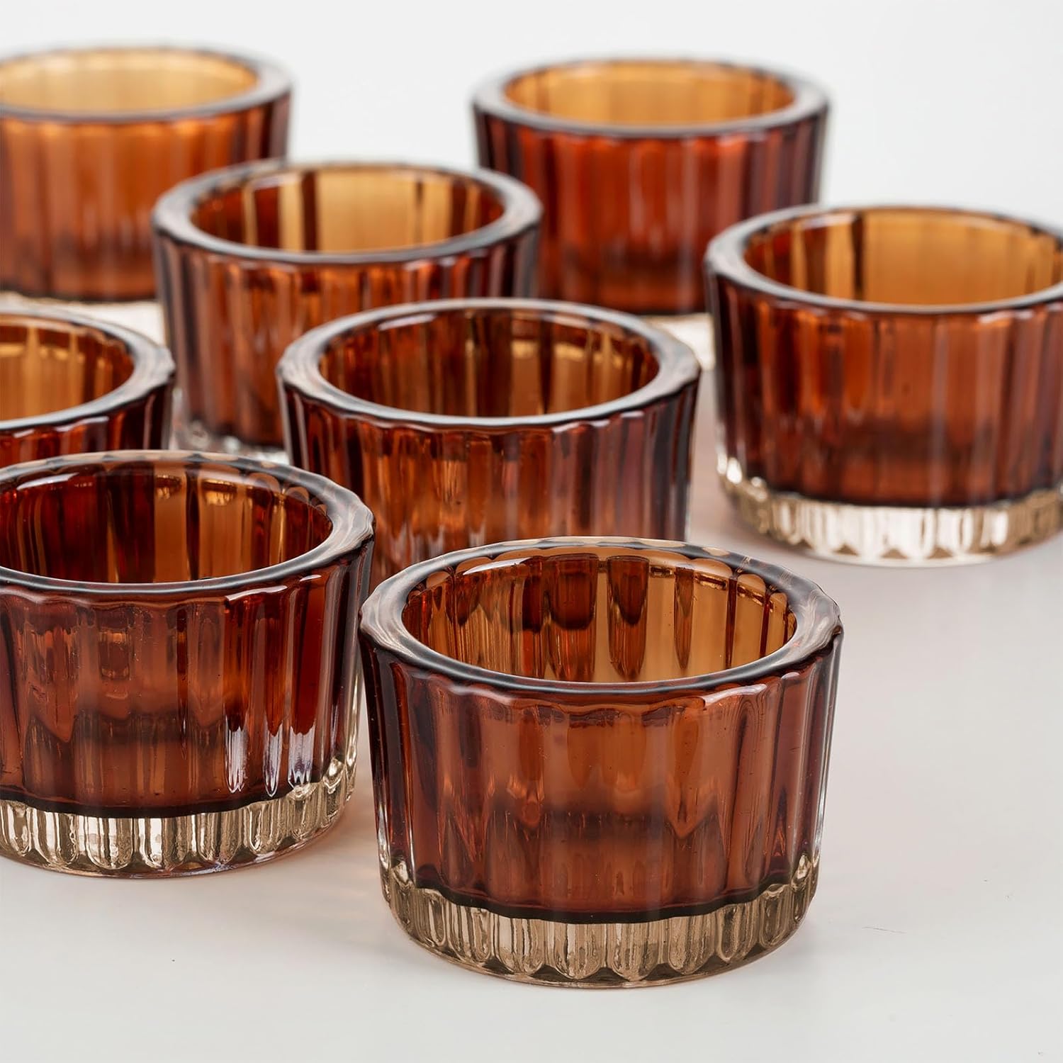 Romadedi Votive Tealight Candle Holders 12 pcs Amber