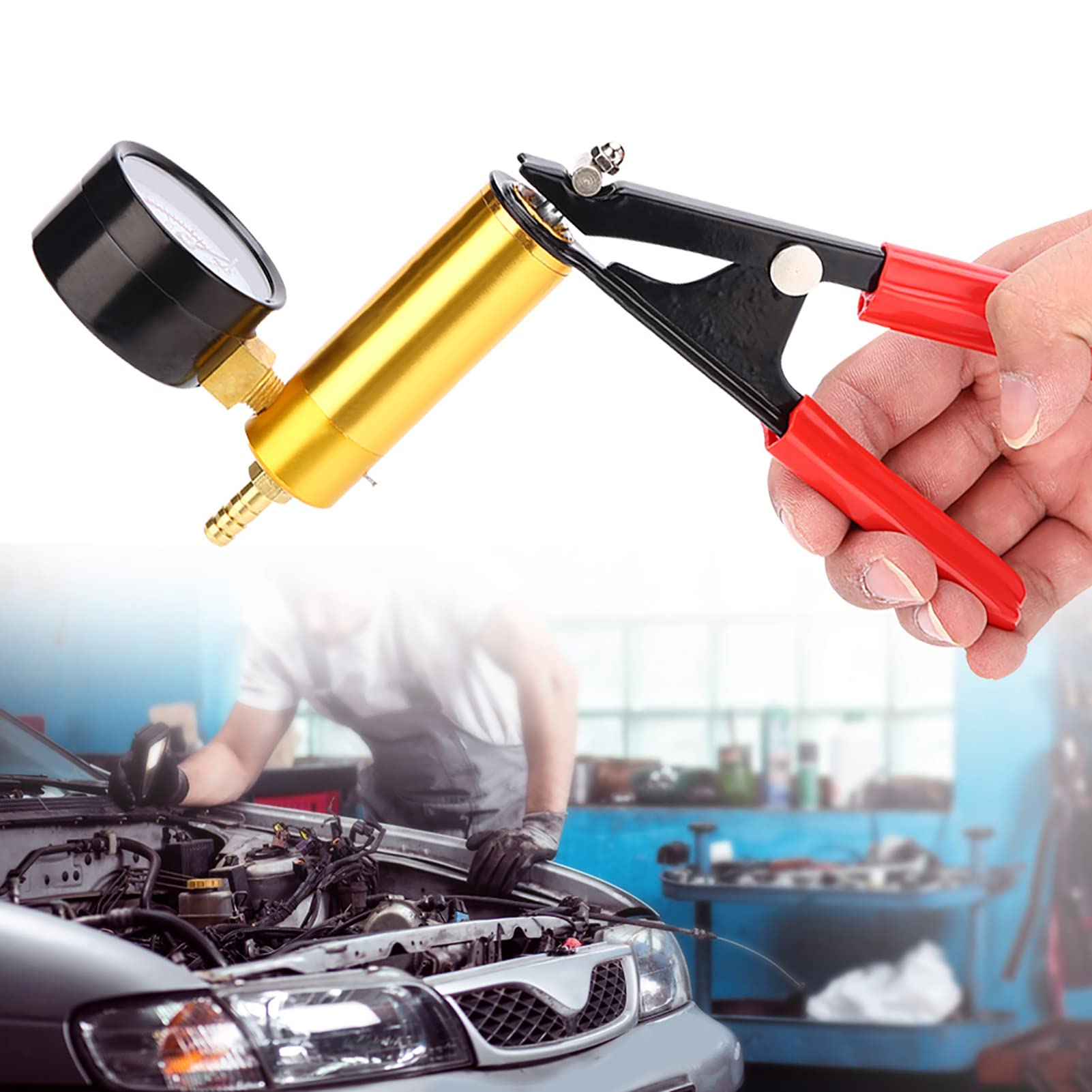 Cocoarm Kit Professionale per Spurgo Freni, Set Completo con Tester Sottovuoto, Misuratore, Contenitori, Tubi e Adattatori per Manutenzione Frenante e Frizione