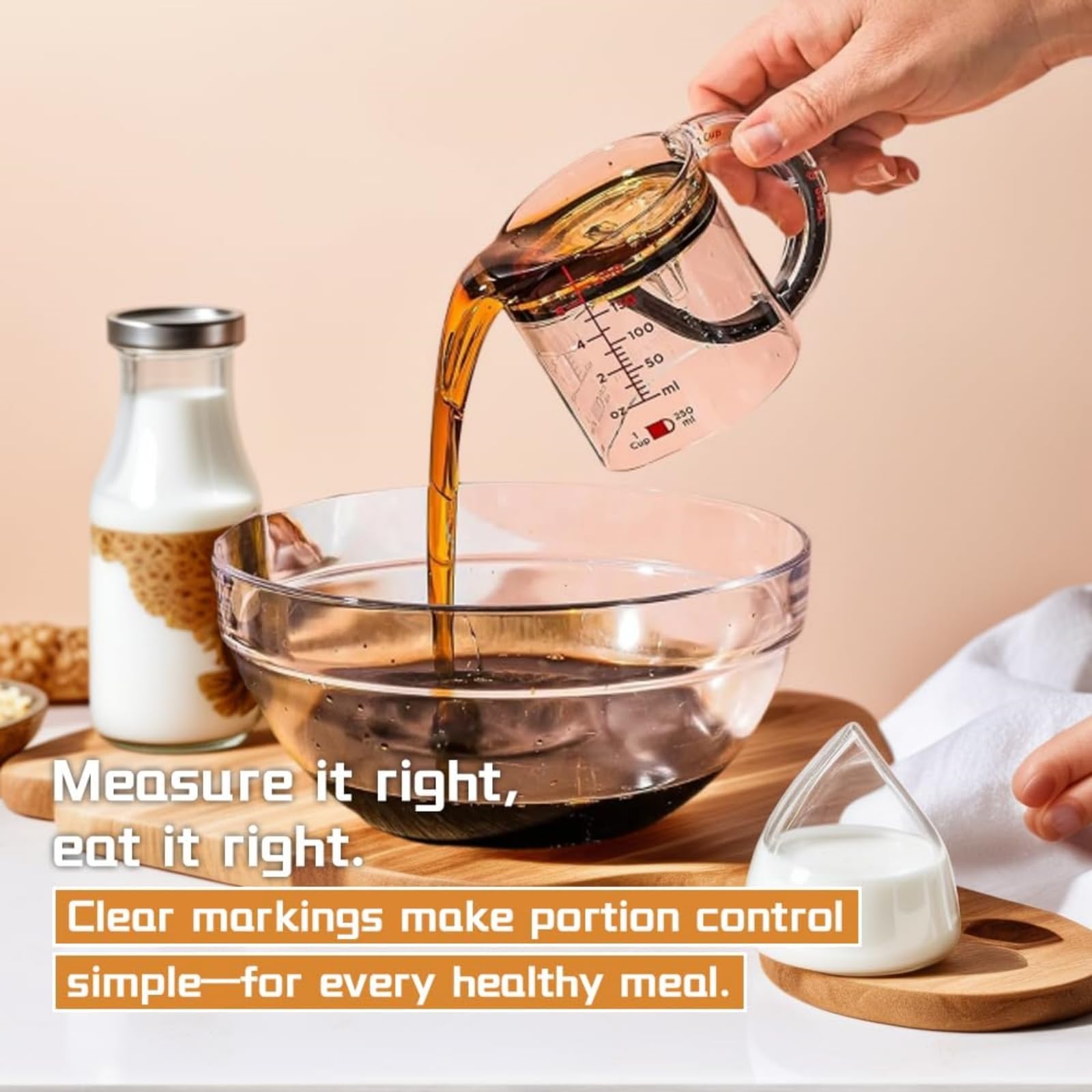 Back Gläser 4-in-1 Adjustable , Glas Cup Messbecher, Leicht Zu Measuring Cup
